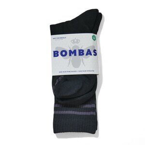 Bombas Performance Crew Socks 1 Pair Size Mens 6-9 Womens 7-11.5 Black/Gray NEW